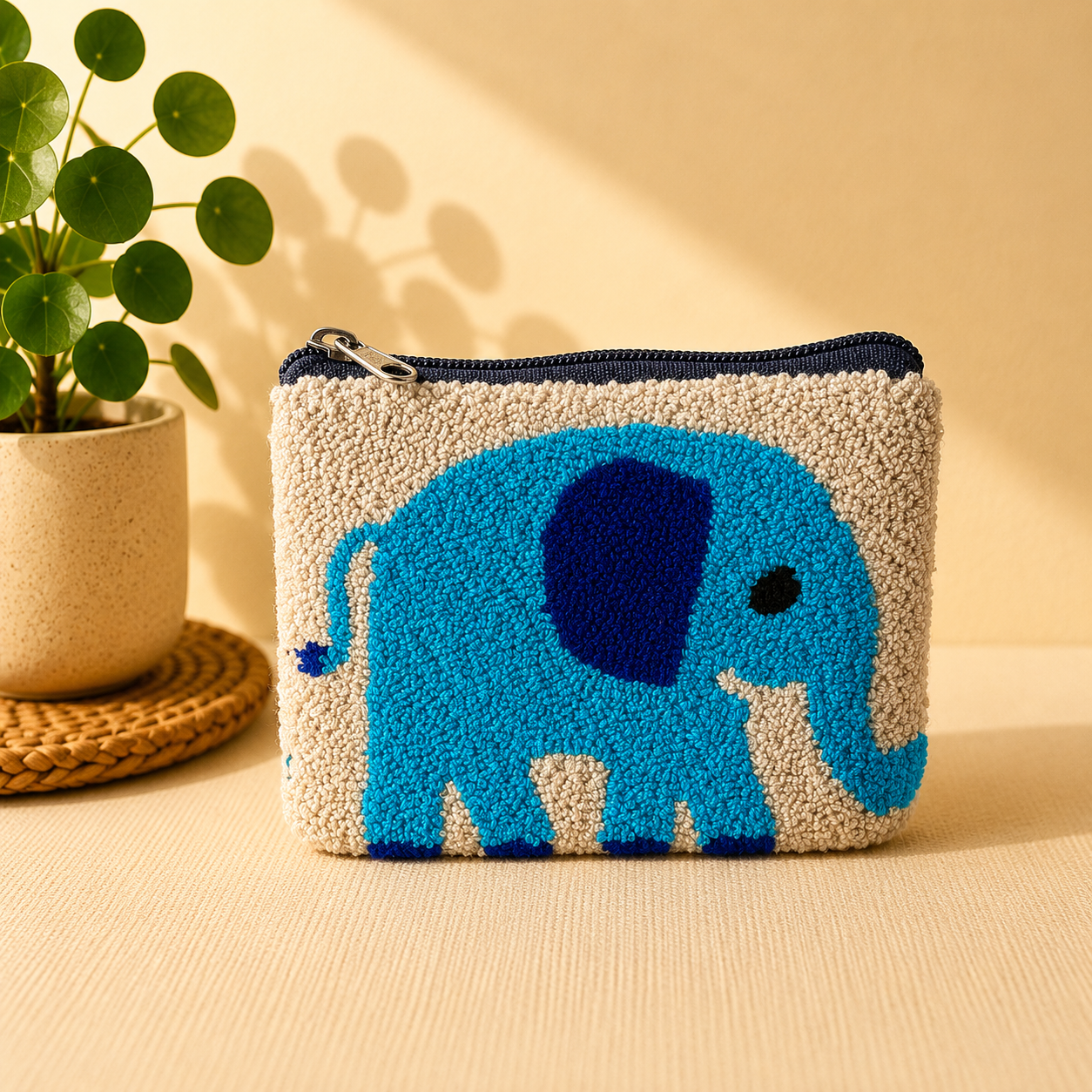 Handmade Zoo Animal Figures Coin Purse Collection – Elephant, Panda, Penguin, Fox & Hippo Mini Zipper Wallets