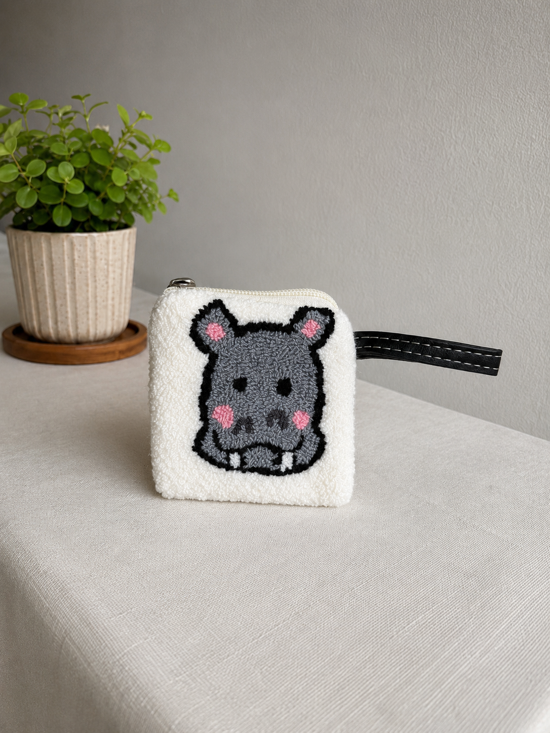 Handmade Zoo Animal Figures SMALL Coin Purse Collection – Elephant, Panda, Penguin, Fox & Hippo Mini Zipper Wallets (Copy)