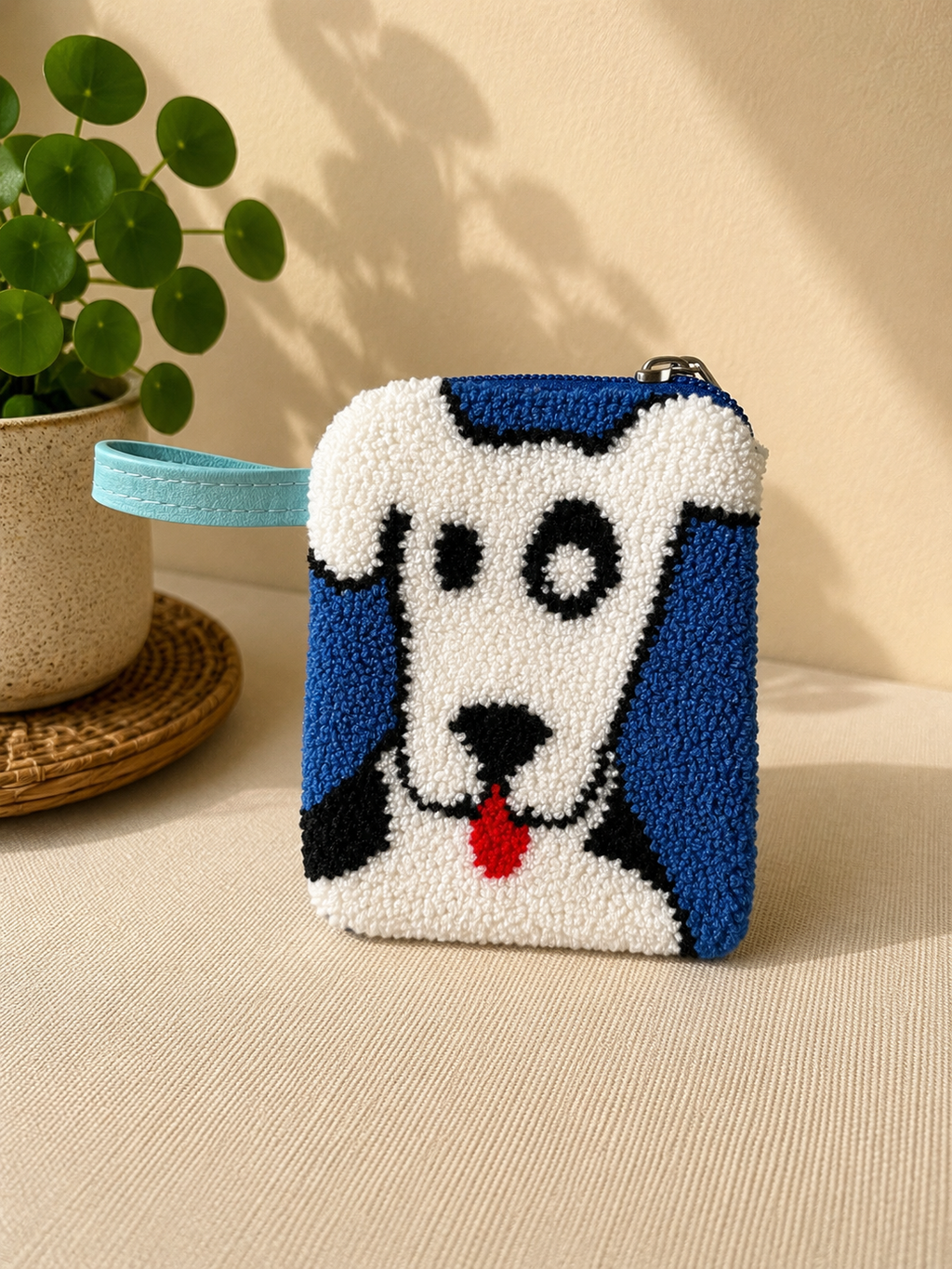 Handmade Punch Needle Pet SMALL Coin Purse – Cute Dog & Cat Zipper Pouch, Tufted Animal Mini Wallet (Copy)