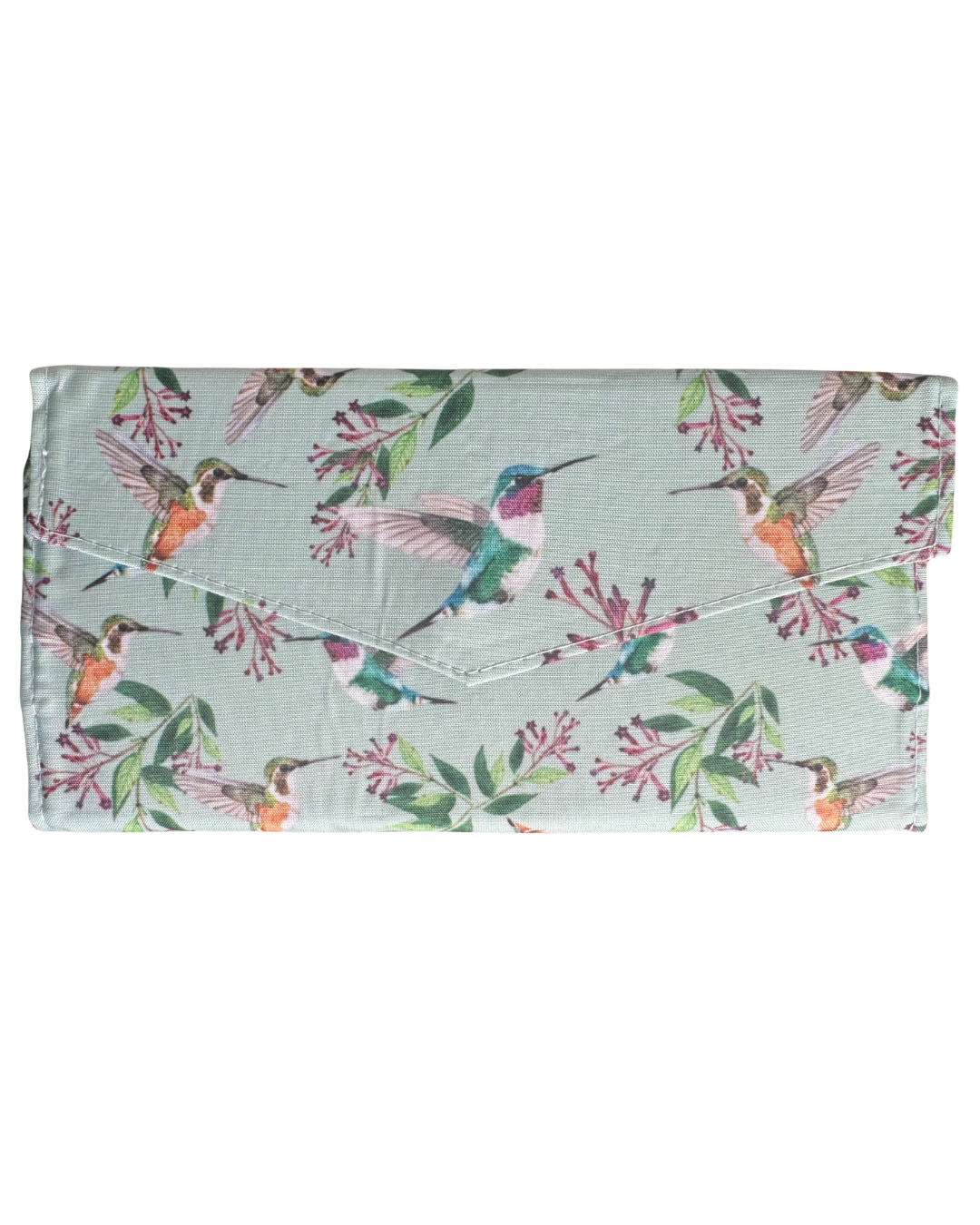 Handmade Women's Hummingbird Wallet | Slim Bifold Wallet with Card Slots | Botanical Bird Collection