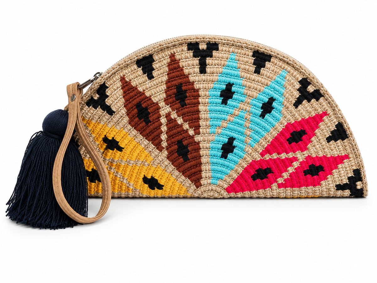 Wayuu Heritage Half-Moon Clutch