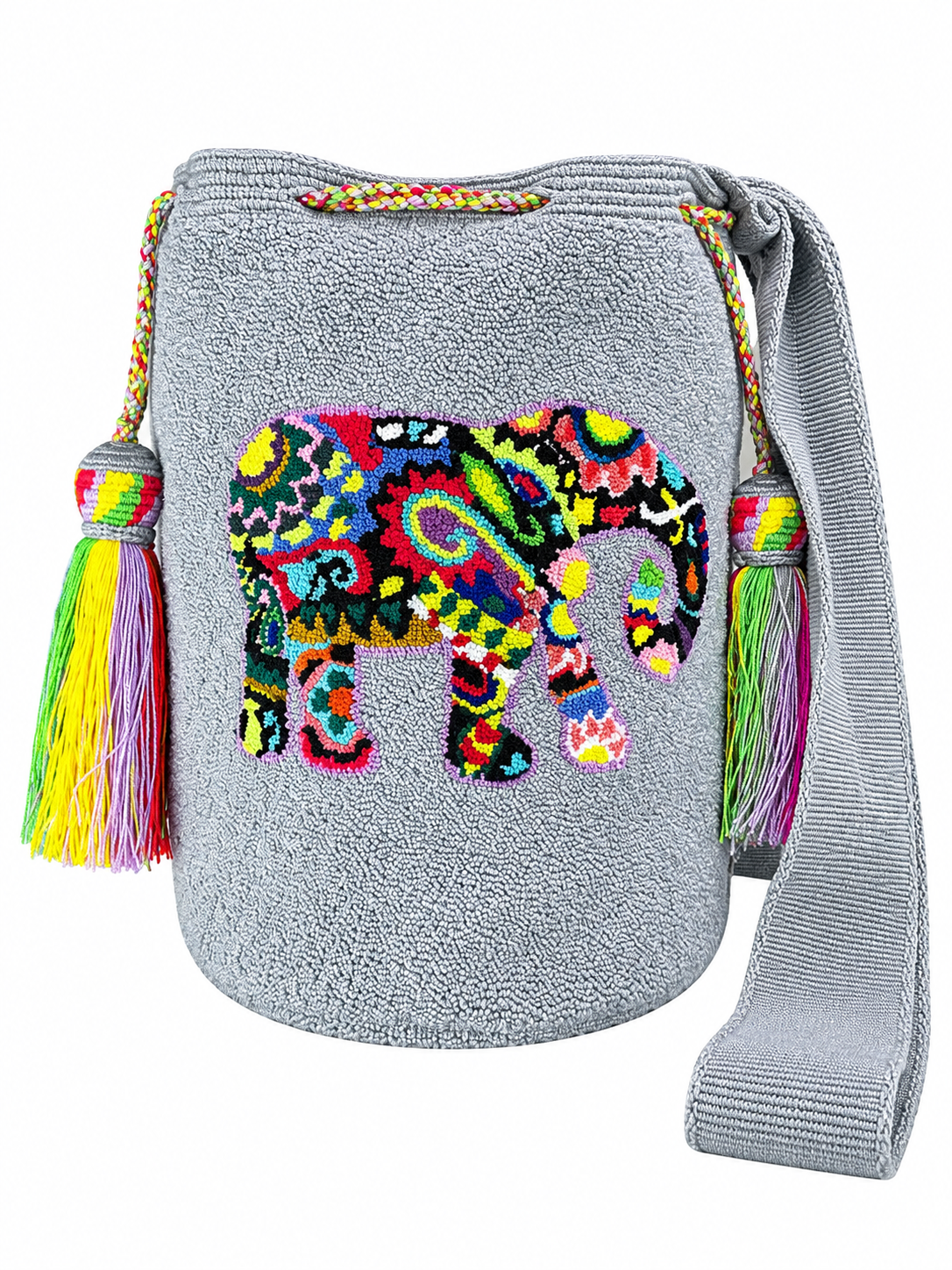Mosaic Elephant Artisan Bucket Bag