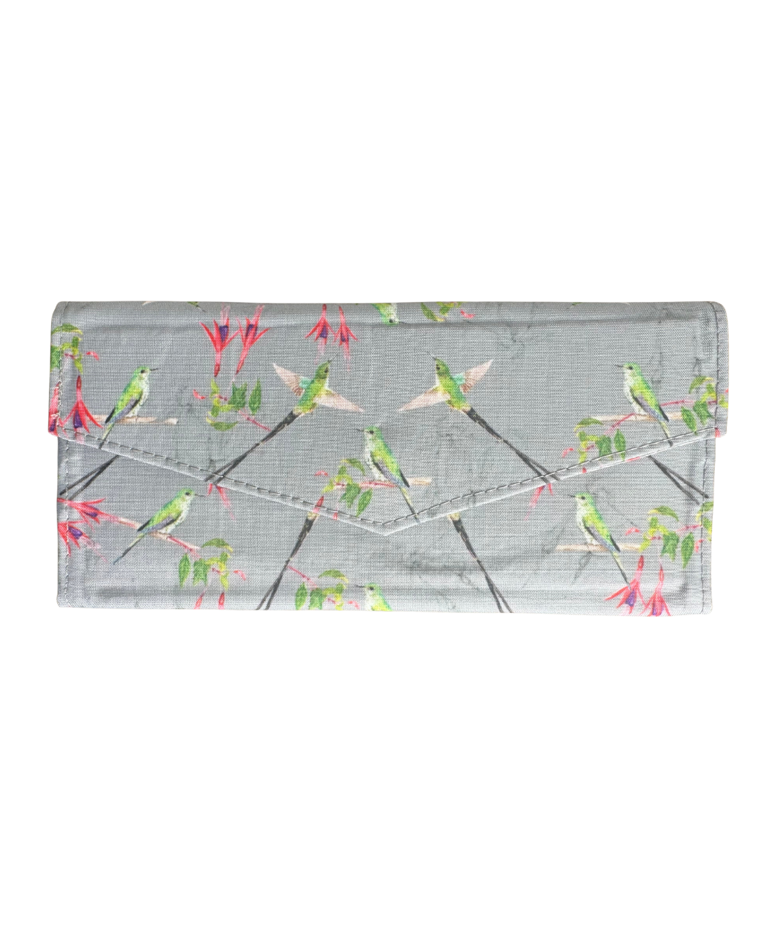 Handmade Women's Hummingbird Wallet | Slim Bifold Wallet with Card Slots | Botanical Bird Collection