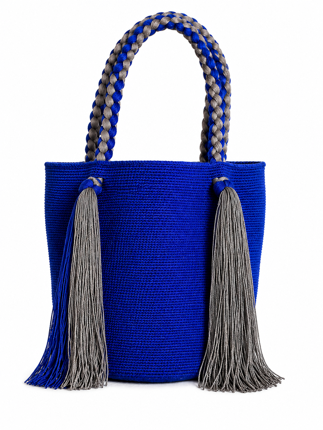 Handmade Wayuu Crochet Tote Bag – Braided Handle Shoulder Bag, Artisan Colombian Handbag