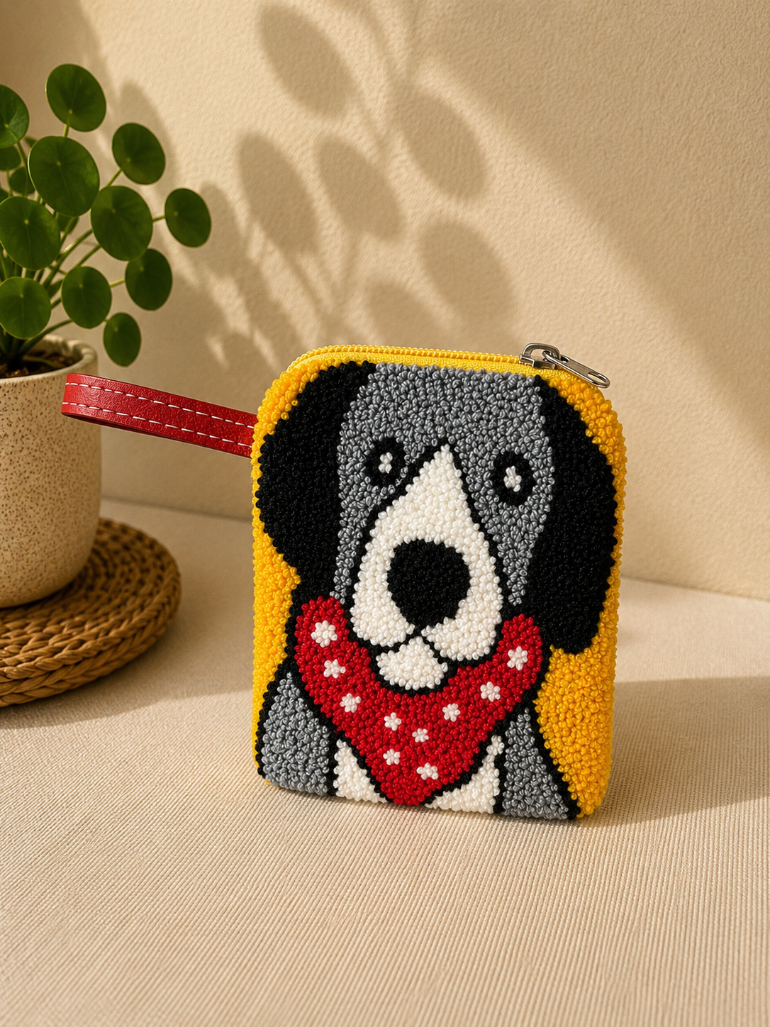 Handmade Punch Needle Pet SMALL Coin Purse – Cute Dog & Cat Zipper Pouch, Tufted Animal Mini Wallet (Copy)