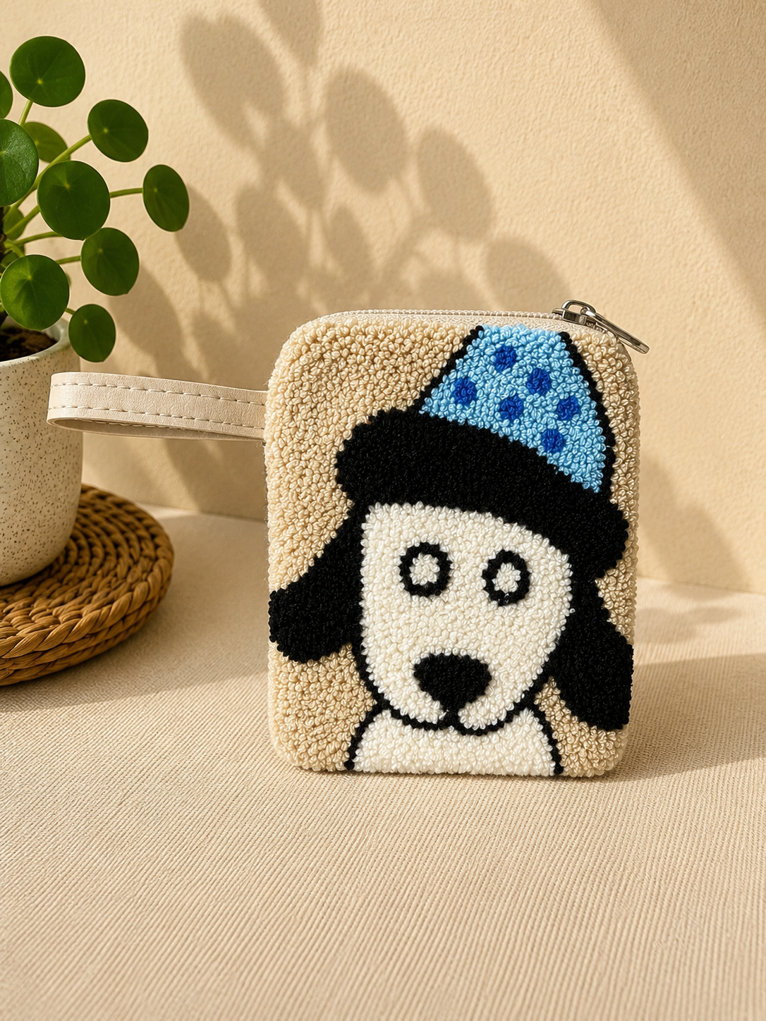 Handmade Punch Needle Pet SMALL Coin Purse – Cute Dog & Cat Zipper Pouch, Tufted Animal Mini Wallet (Copy)