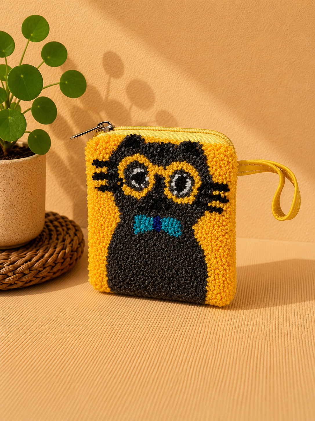 Handmade Wayuu Coin Purse SMALL– Colorful Artisan Mini Zipper Pouch with Whimsical Cats Design (Copy)