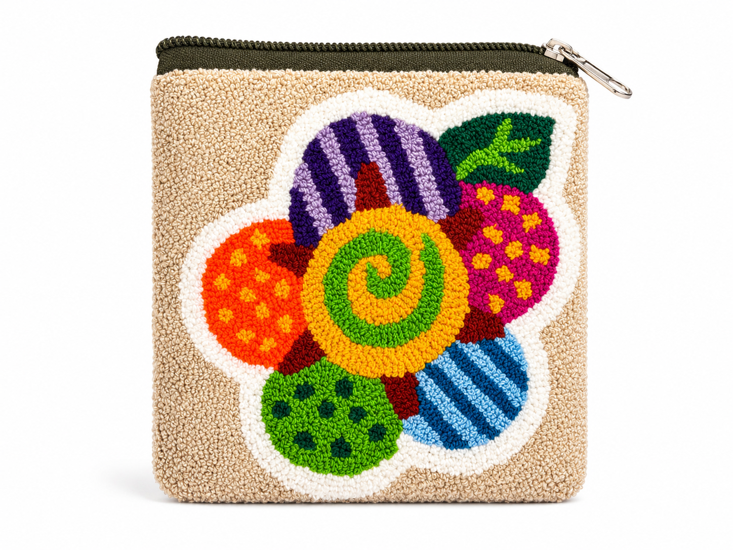 Handmade Wayuu Floral Mini Pouch – Artisan Crochet Zipper Wallet