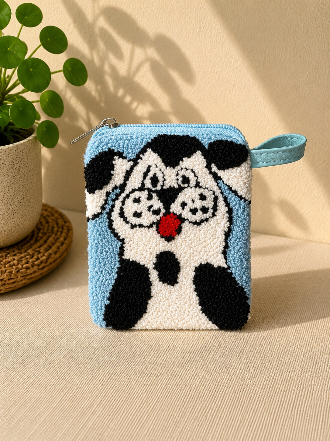 Handmade Punch Needle Pet SMALL Coin Purse – Cute Dog & Cat Zipper Pouch, Tufted Animal Mini Wallet (Copy)