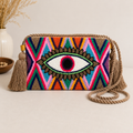 Handmade Turkish Eye Punch Needle Crossbody Bag – Evil Eye Artisan Clutch Purse