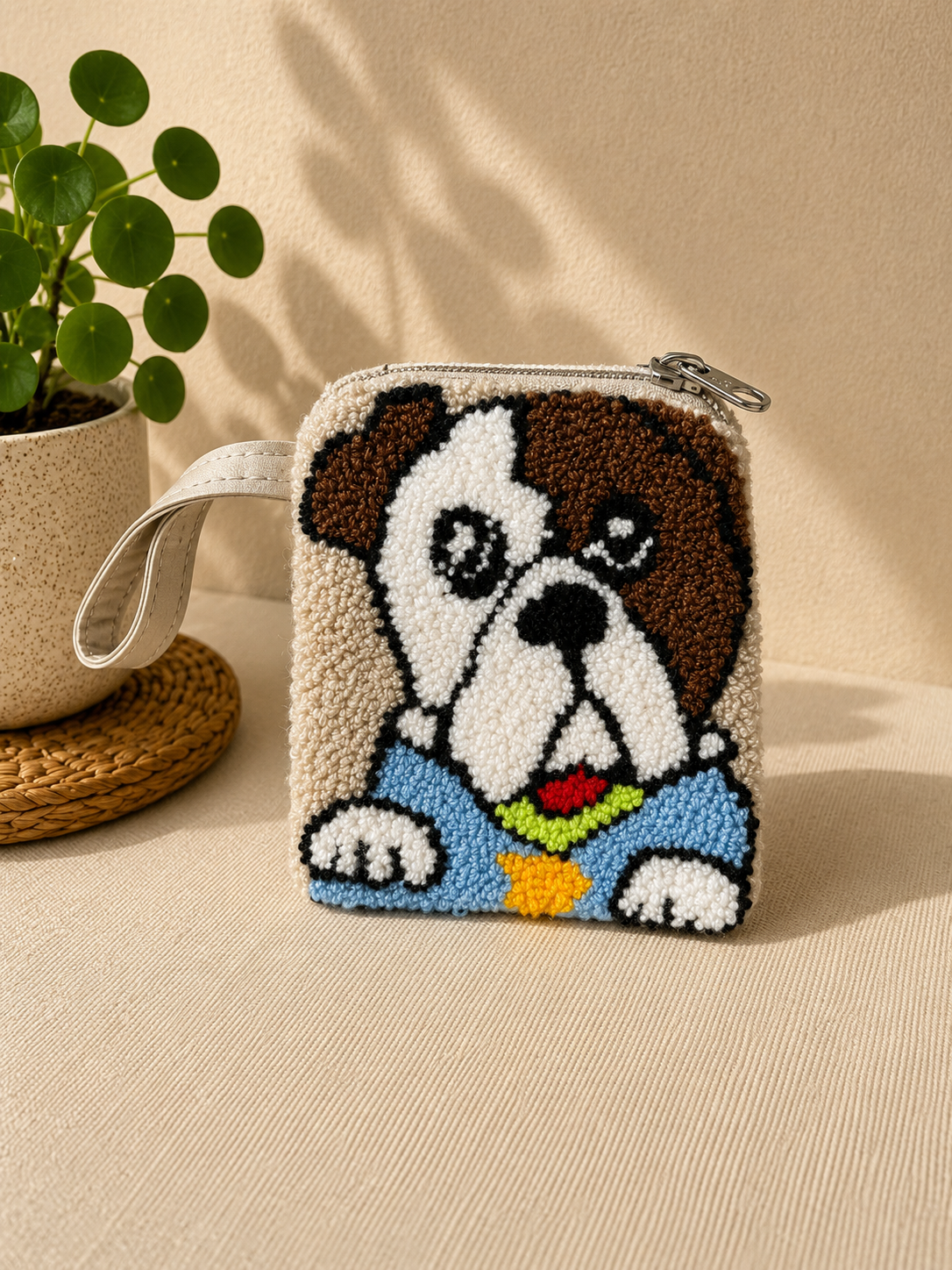 Handmade Punch Needle Pet SMALL Coin Purse – Cute Dog & Cat Zipper Pouch, Tufted Animal Mini Wallet (Copy)