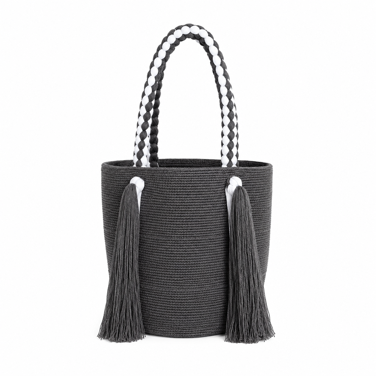 Handmade Wayuu Crochet Tote Bag – Braided Handle Shoulder Bag, Artisan Colombian Handbag