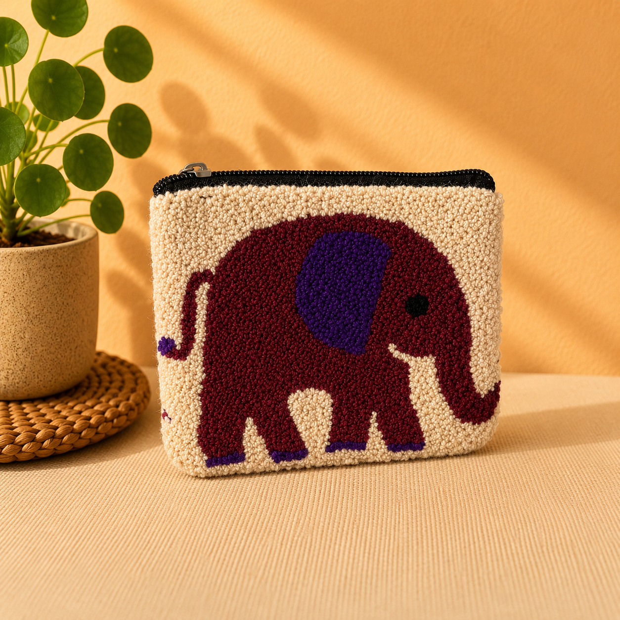 Handmade Zoo Animal Figures Coin Purse Collection – Elephant, Panda, Penguin, Fox & Hippo Mini Zipper Wallets