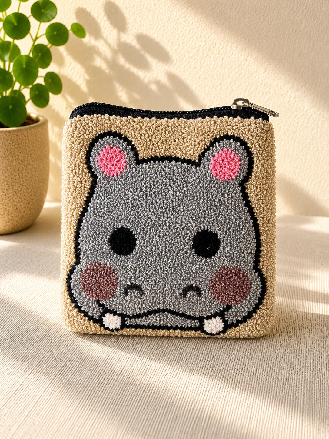 Handmade Zoo Animal Figures Coin Purse Collection – Elephant, Panda, Penguin, Fox & Hippo Mini Zipper Wallets