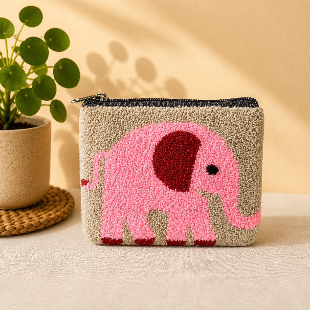 Handmade Zoo Animal Figures Coin Purse Collection – Elephant, Panda, Penguin, Fox & Hippo Mini Zipper Wallets