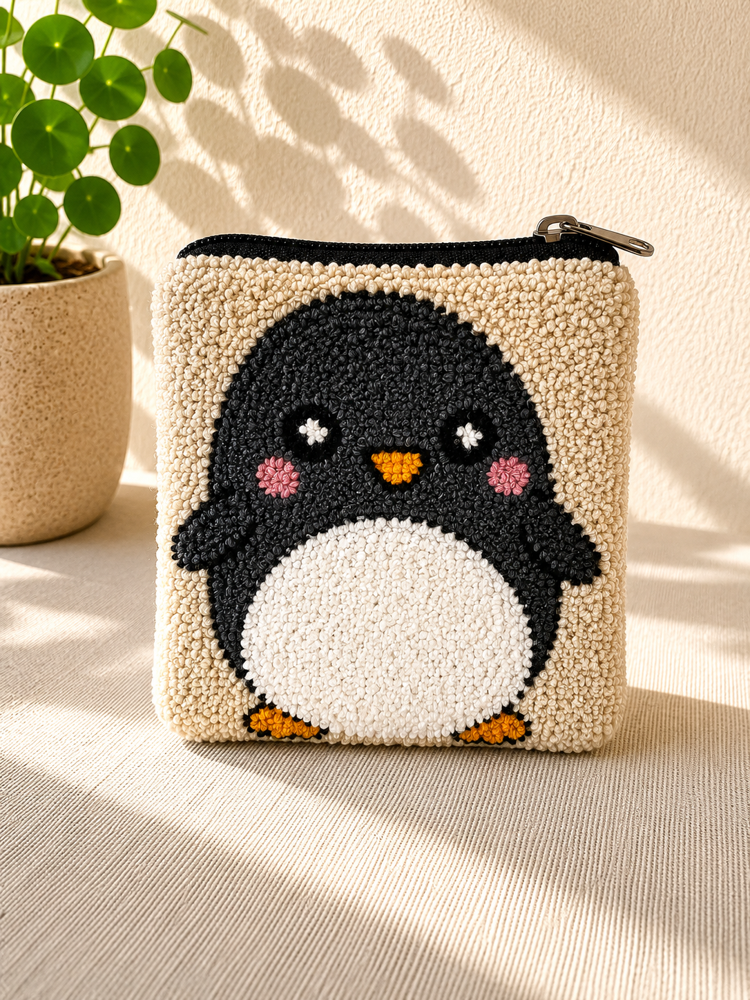 Handmade Zoo Animal Figures Coin Purse Collection – Elephant, Panda, Penguin, Fox & Hippo Mini Zipper Wallets