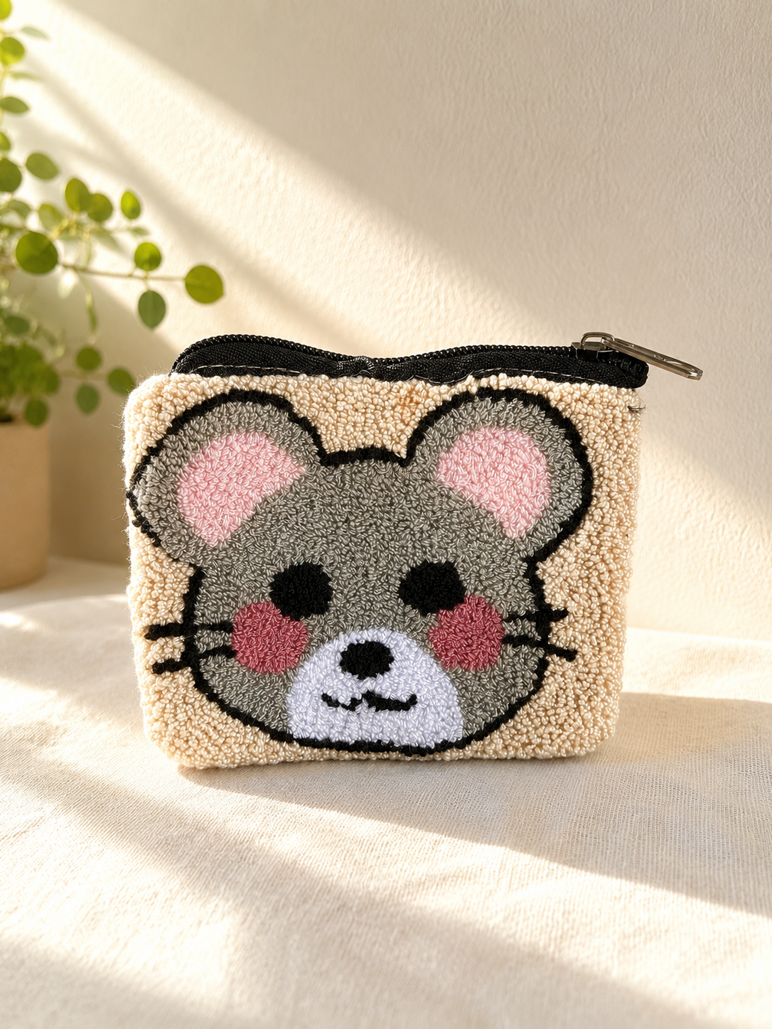 Handmade Farm Animal & Butterfly Tufted Coin Purse – Cute Zipper Pouch Collection, Artisan Plush Wallet