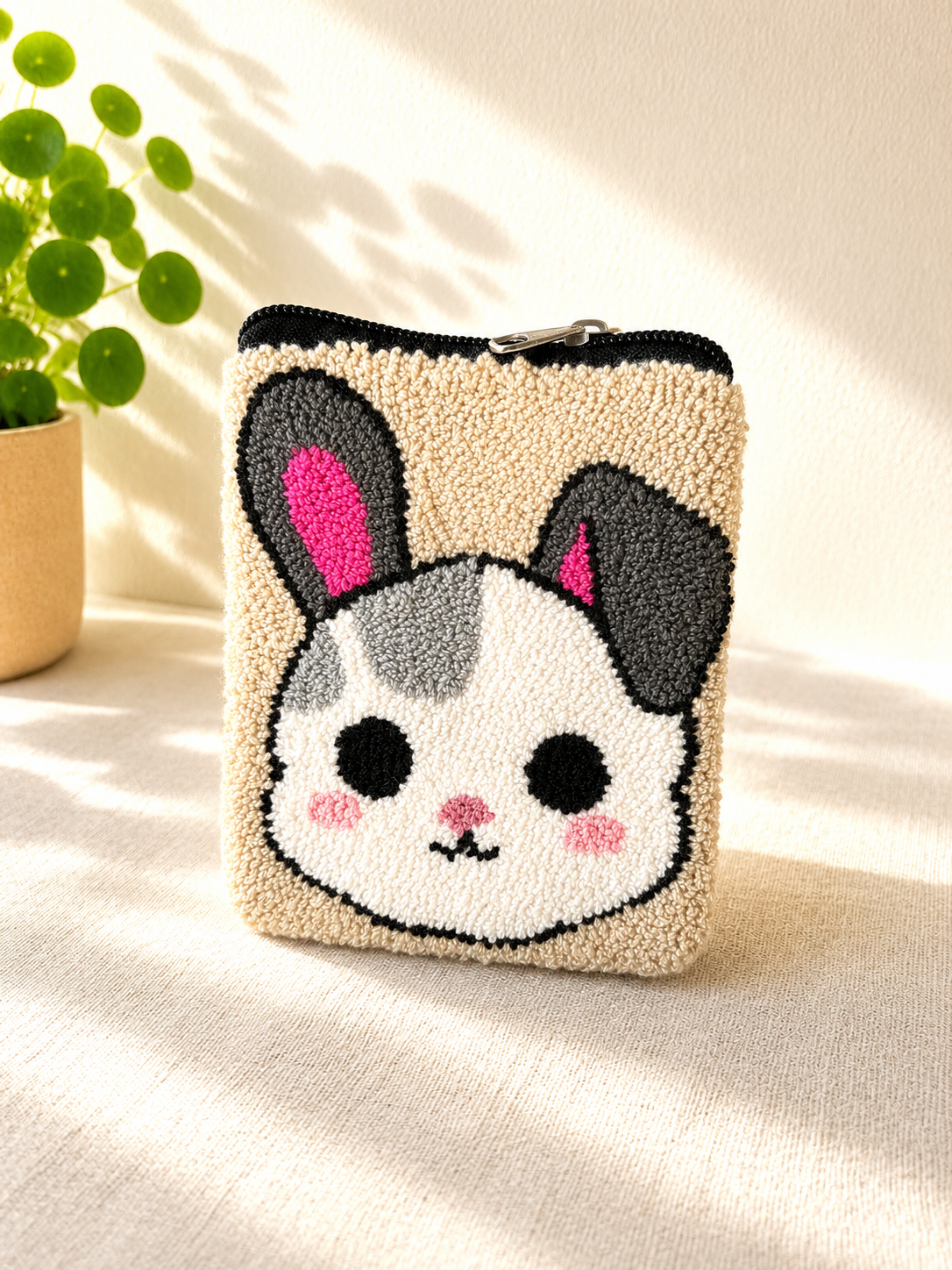 Handmade Farm Animal & Butterfly Tufted Coin Purse – Cute Zipper Pouch Collection, Artisan Plush Wallet