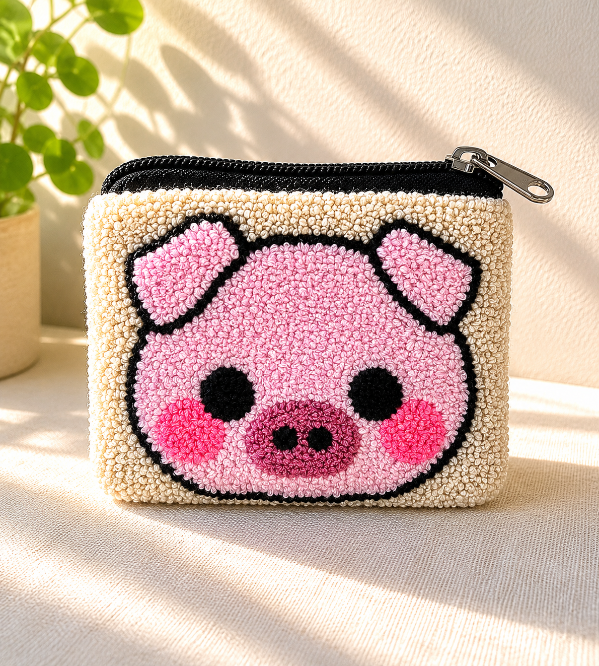 Handmade Farm Animal & Butterfly Tufted Coin Purse – Cute Zipper Pouch Collection, Artisan Plush Wallet