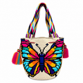 Handmade Wayuu Luxury Butterfly Tote Bag | Artisan Crochet Shoulder Bag
