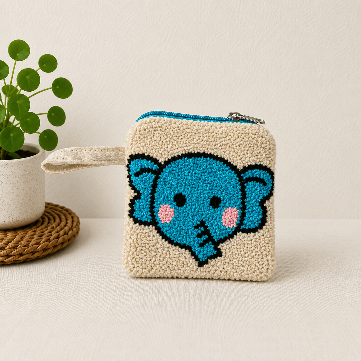 Handmade Zoo Animal Figures SMALL Coin Purse Collection – Elephant, Panda, Penguin, Fox & Hippo Mini Zipper Wallets (Copy)