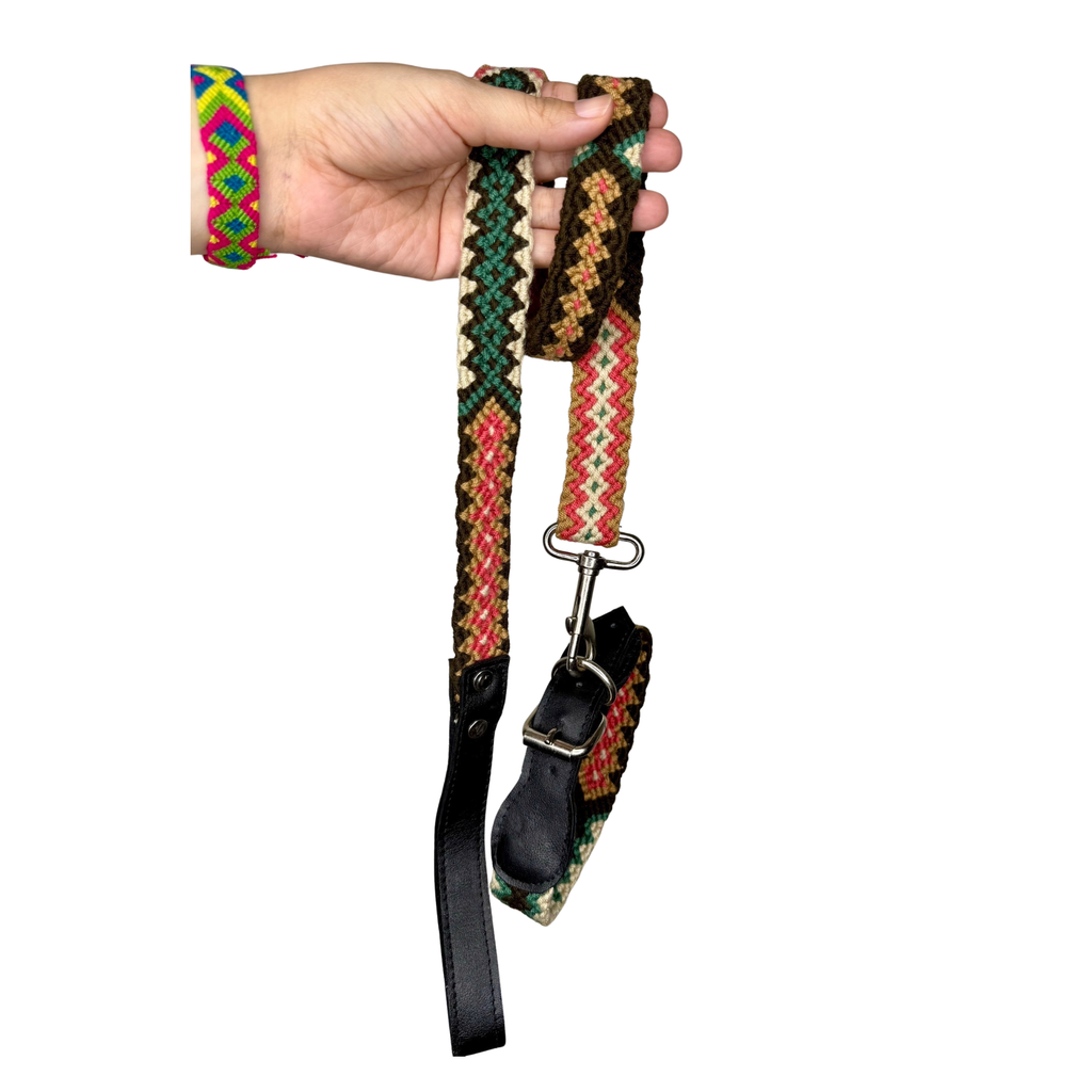Handwoven Wayuu Big Dog Leash – Adjustable Artisan Pet Leash – Handmade in Colombia