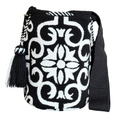 Handmade Wayuu Geometric Bag – Black & White Mochila Crossbody, Artisan Woven Statement Bag
