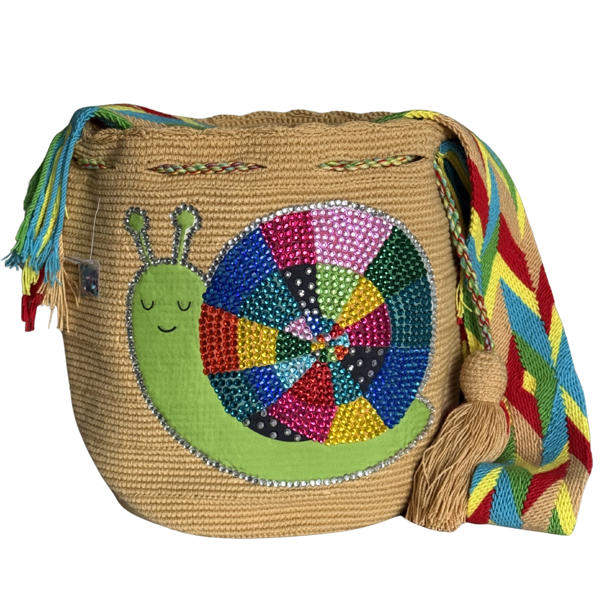 Handmade Wayuu Wildlife Collection Bag – Rhinestone Edition