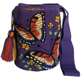 Handmade Butterfly Wayuu Bag – Deep Purple Artisan Crochet Crossbody Mochila