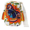 Handmade Butterfly Sunflower Wayuu Crossbody Bag – Colorful Artisan Mochila Purse