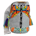 Dragonfly Garden Handmade Wayuu Mochila Bag – Embroidered Crossbody Artisan Purse