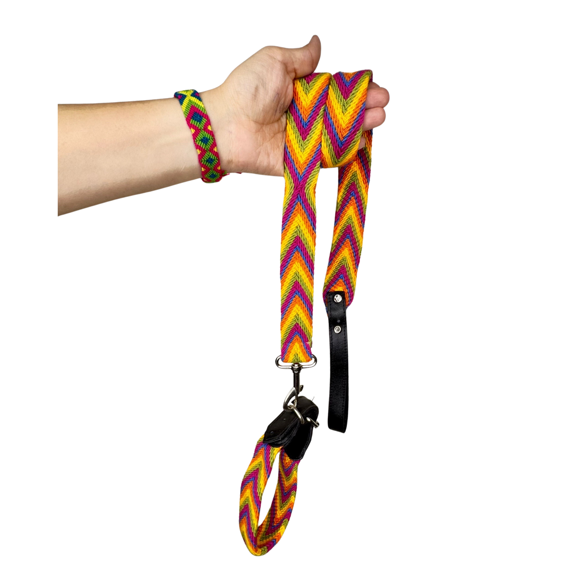 Handwoven Wayuu Big Dog Leash – Adjustable Artisan Pet Leash – Handmade in Colombia