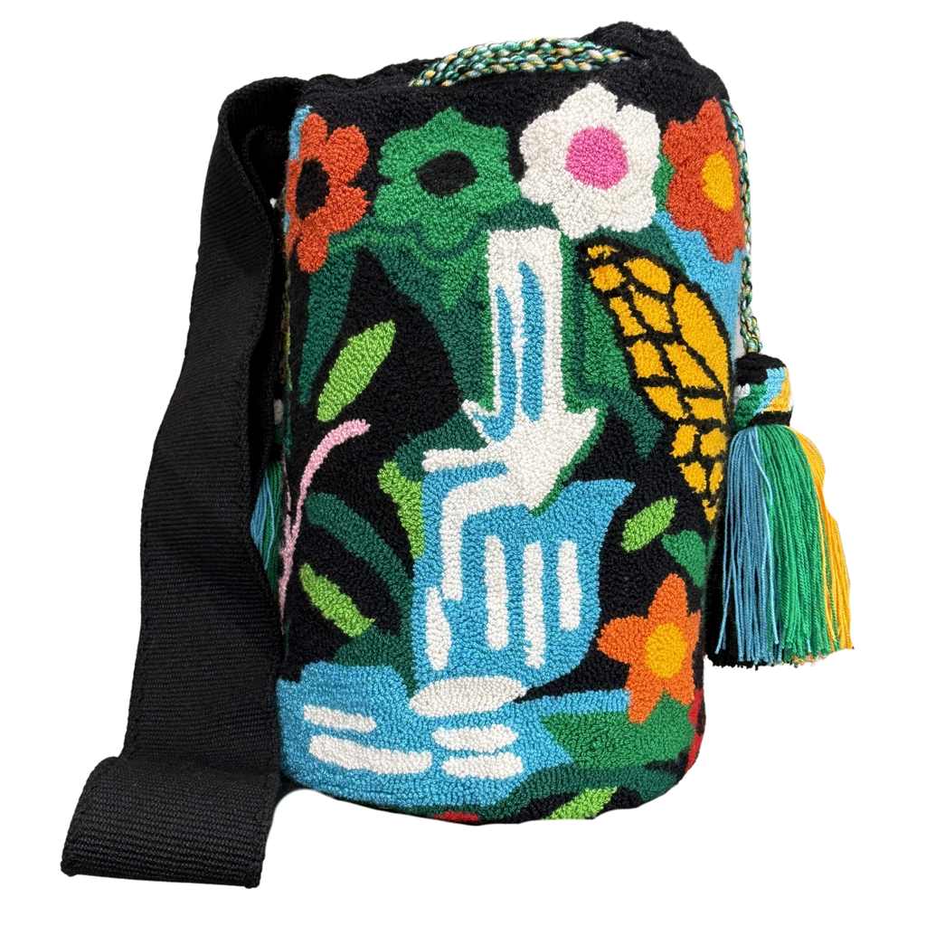 Waterfall Oasis Handmade Wayuu Mochila Bag – Artisan Nature Crossbody Purse