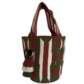 Handmade Wayuu Mochilón Tote – Geometric Earth Tone Crochet Shoulder Bag