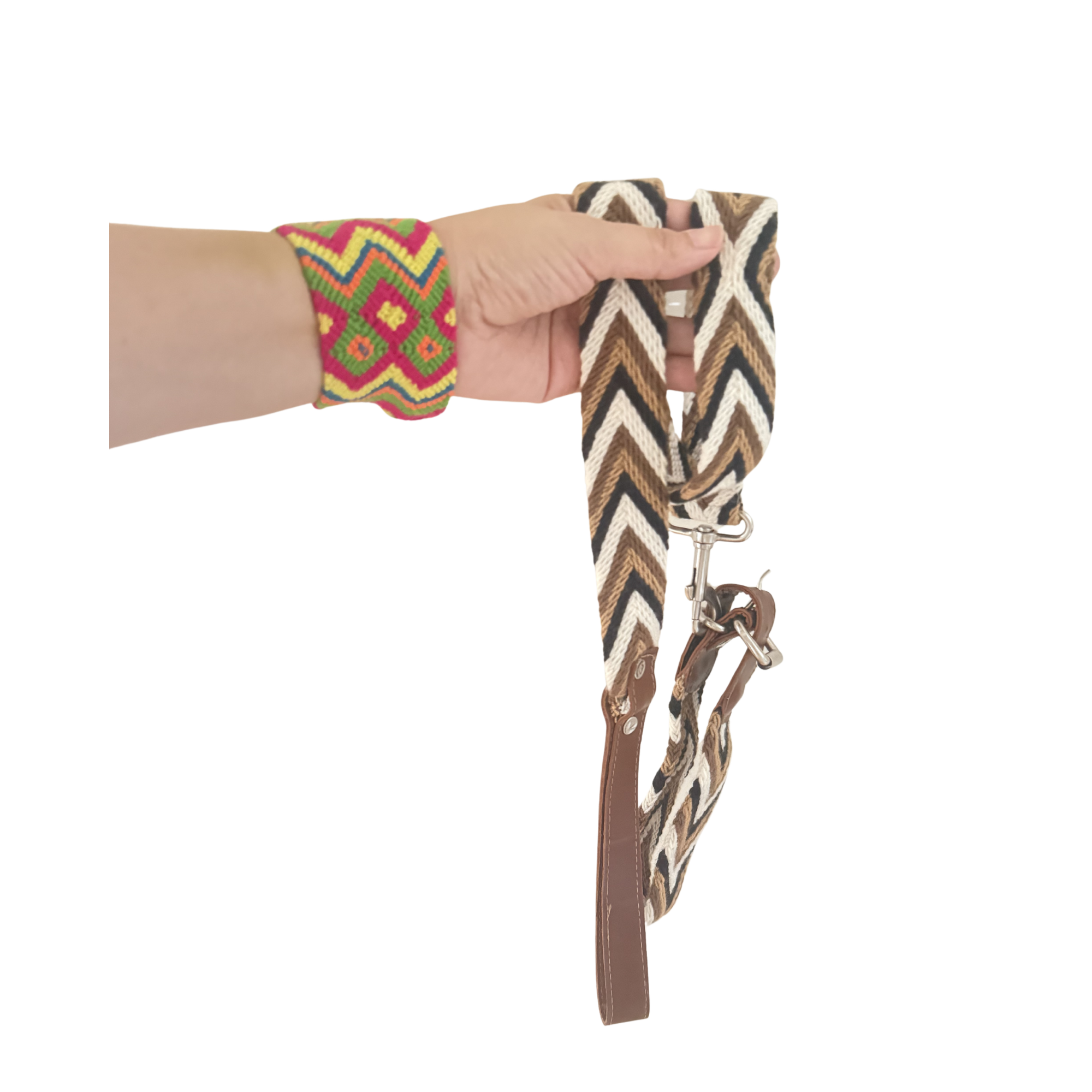 Handwoven Wayuu Big Dog Leash – Adjustable Artisan Pet Leash – Handmade in Colombia