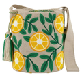 Handmade Lemon Orchard Wayuu Crossbody Bag – Artisan Citrus Crochet Bucket Purse