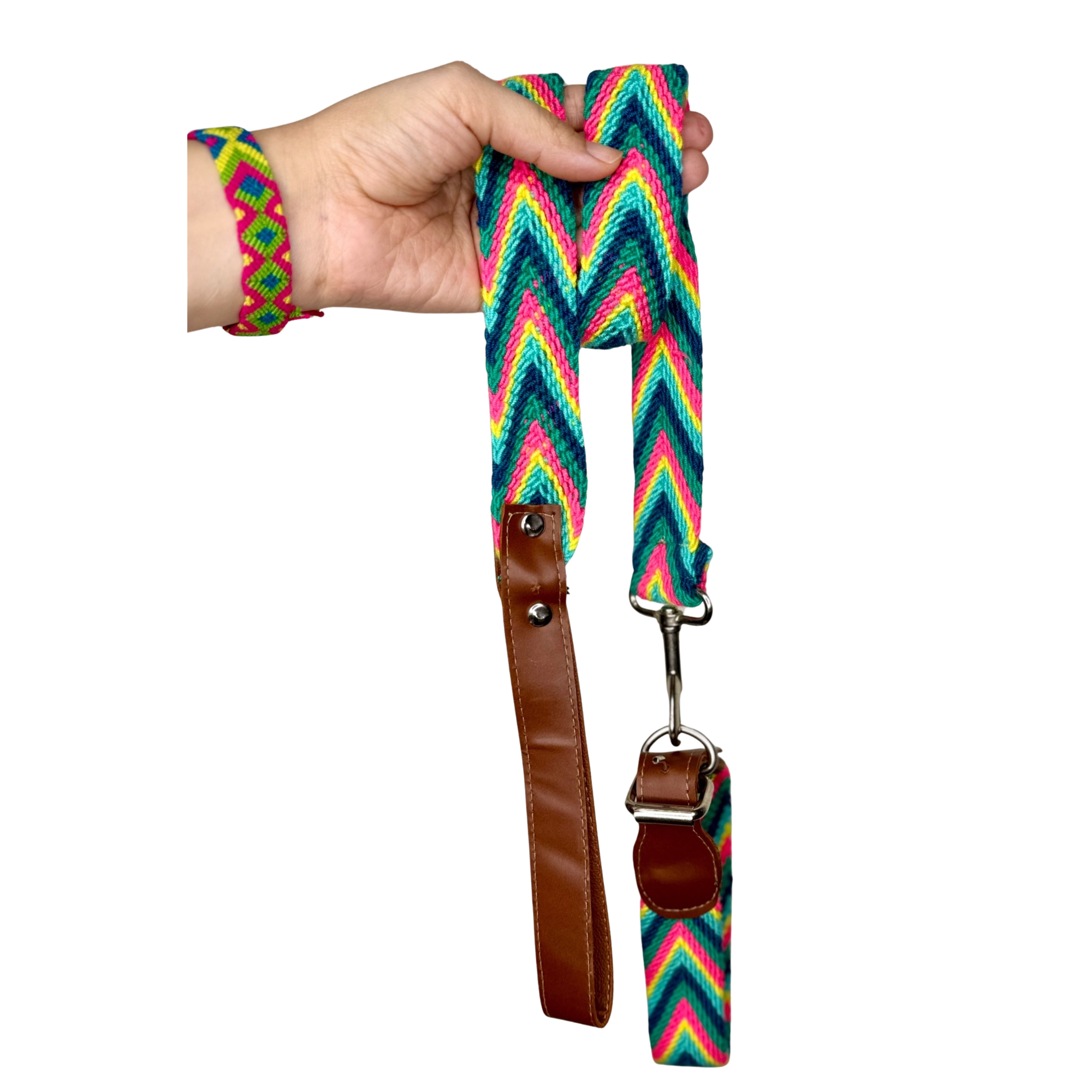 Handwoven Wayuu Big Dog Leash – Adjustable Artisan Pet Leash – Handmade in Colombia