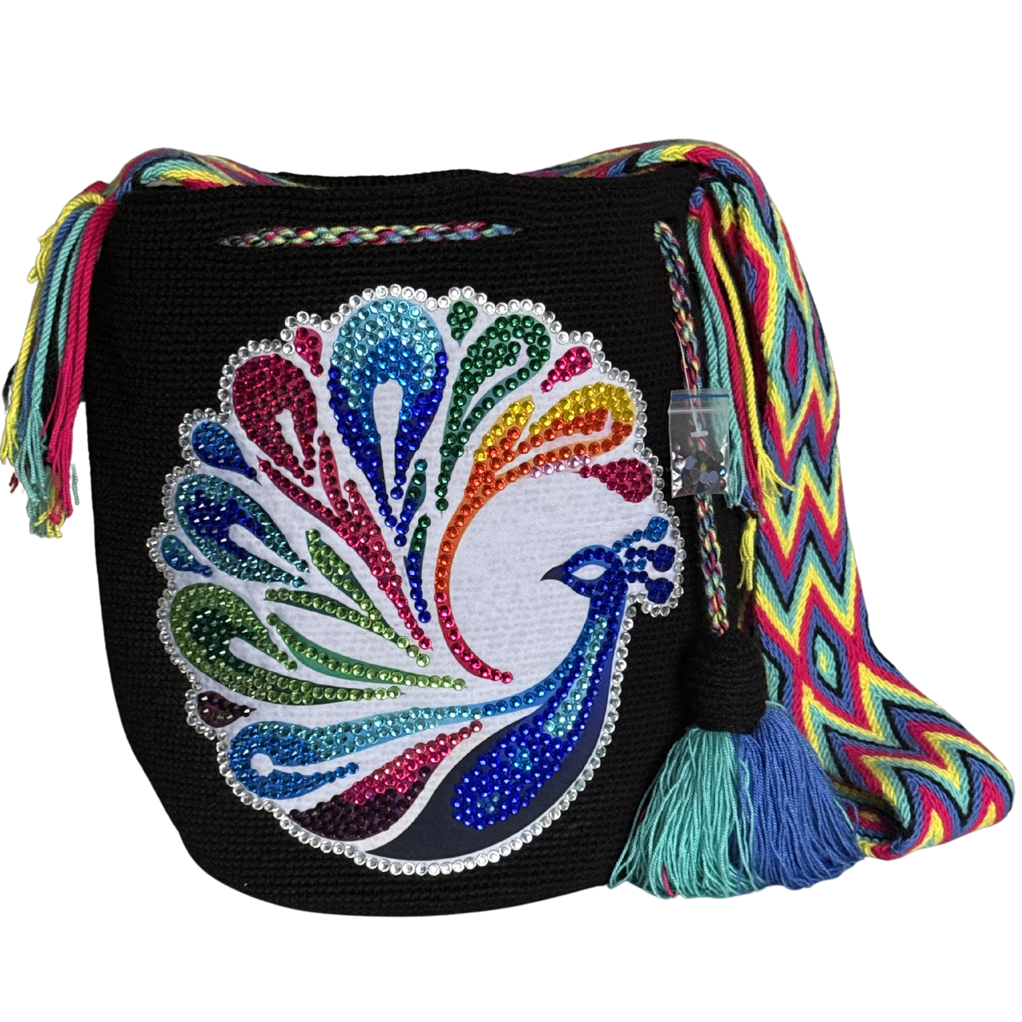 Handmade Wayuu Wildlife Collection Bag – Rhinestone Edition