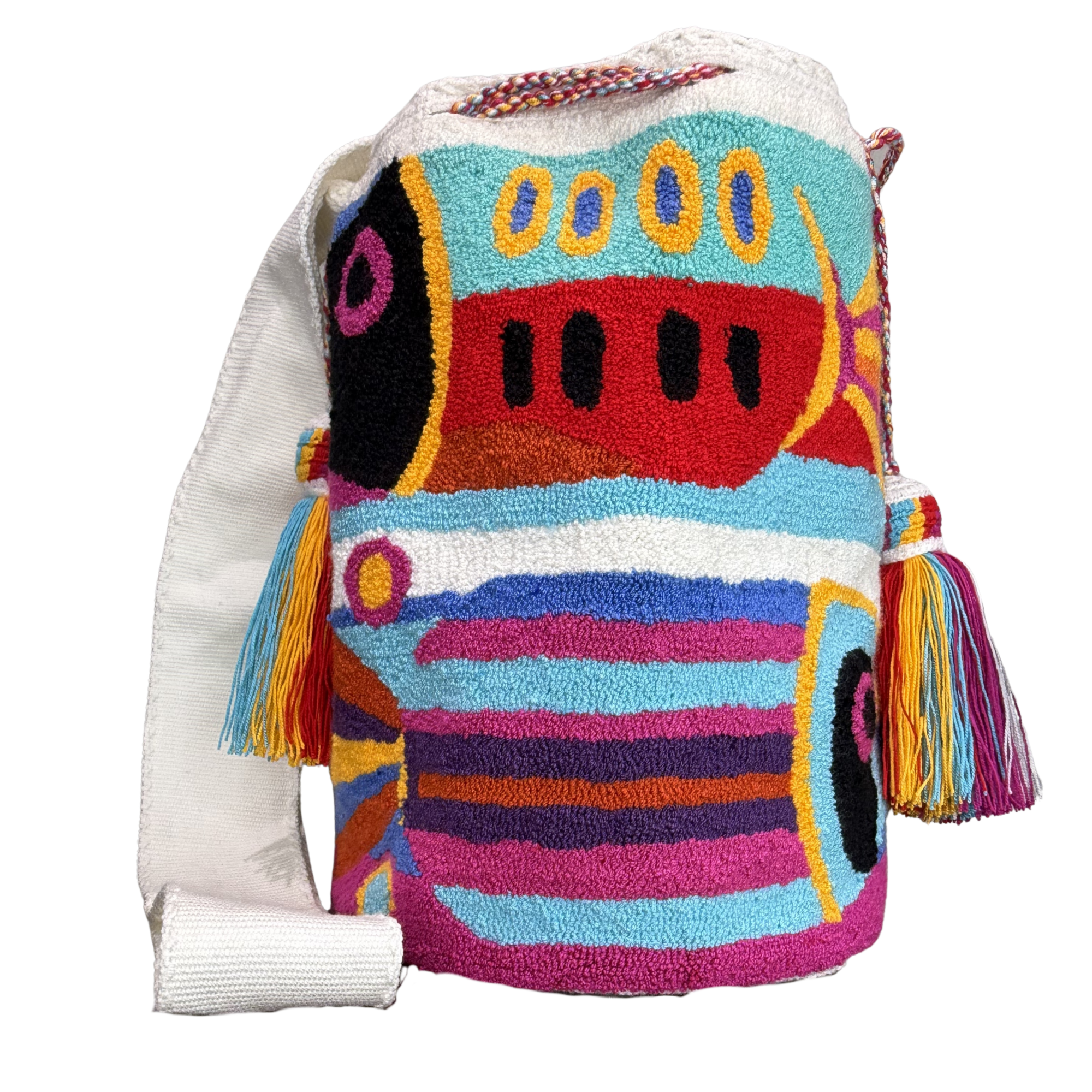 Tropical Reef Fish Handmade Wayuu Mochila Bag – Ocean-Inspired Artisan Crossbody Purse