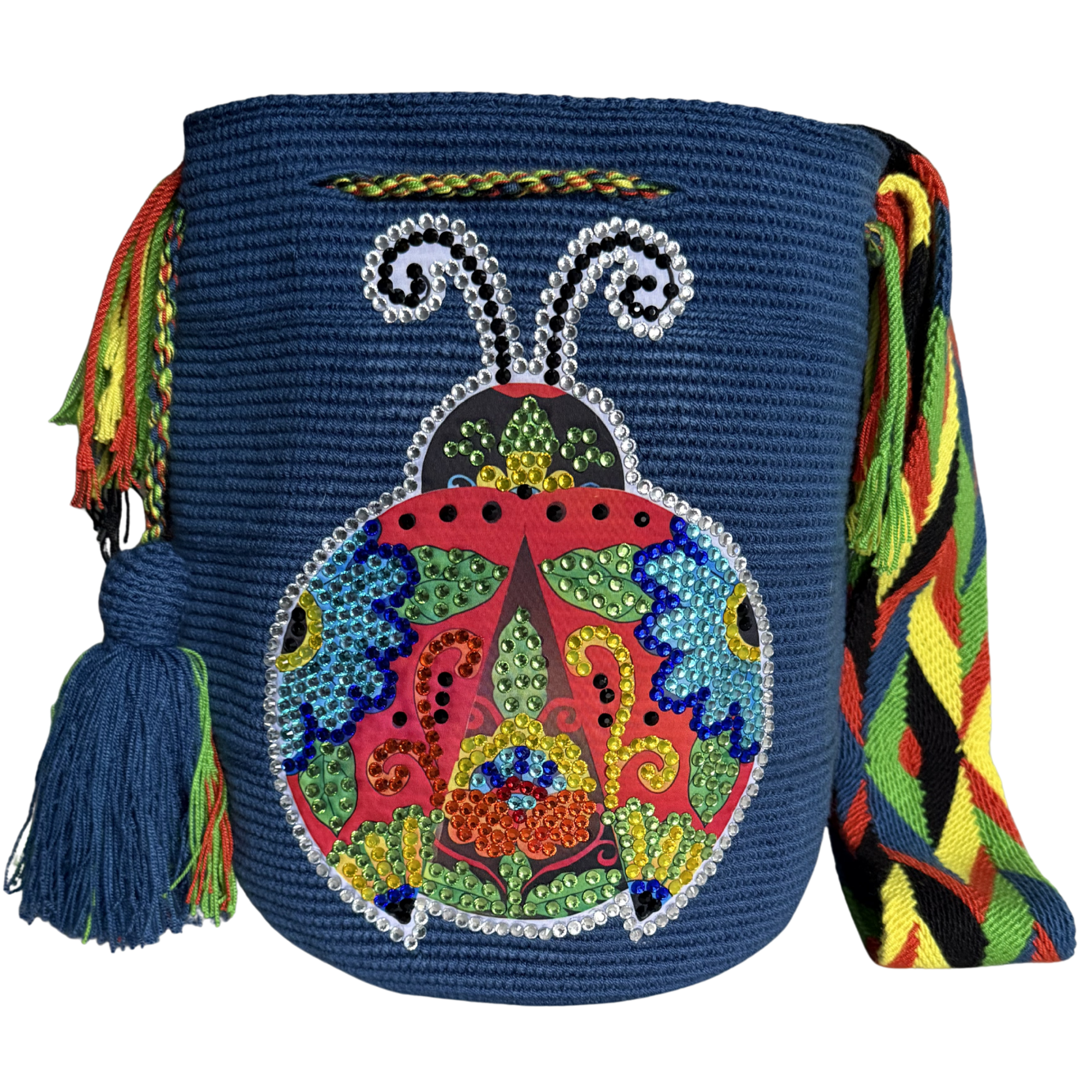 Handmade Wayuu Wildlife Collection Bag – Rhinestone Edition