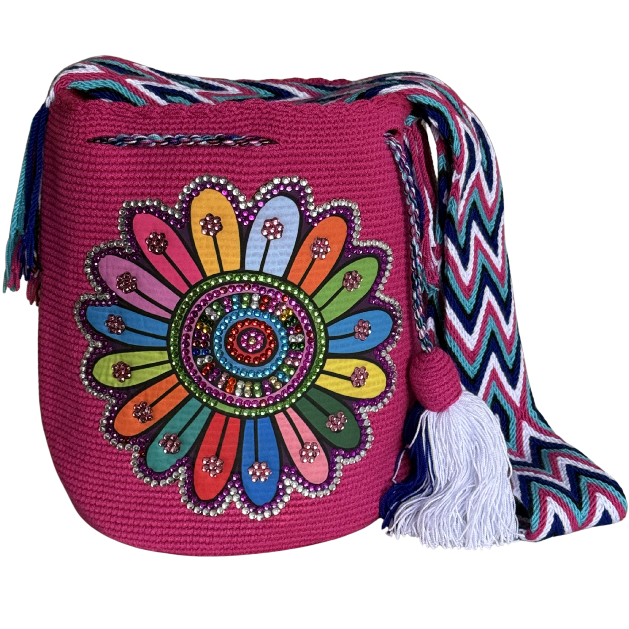 Handmade Wayuu Crossbody Bag – Color Bloom Bucket Bag