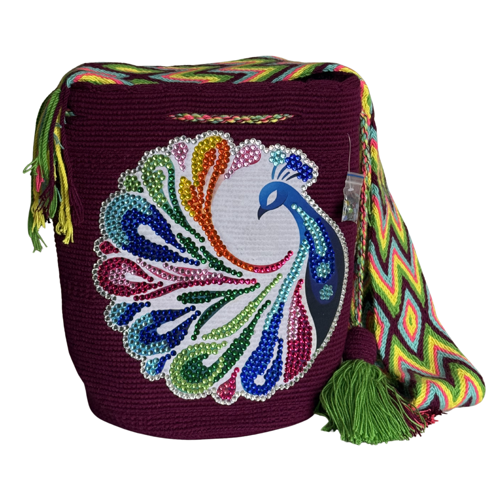 Handmade Wayuu Wildlife Collection Bag – Rhinestone Edition