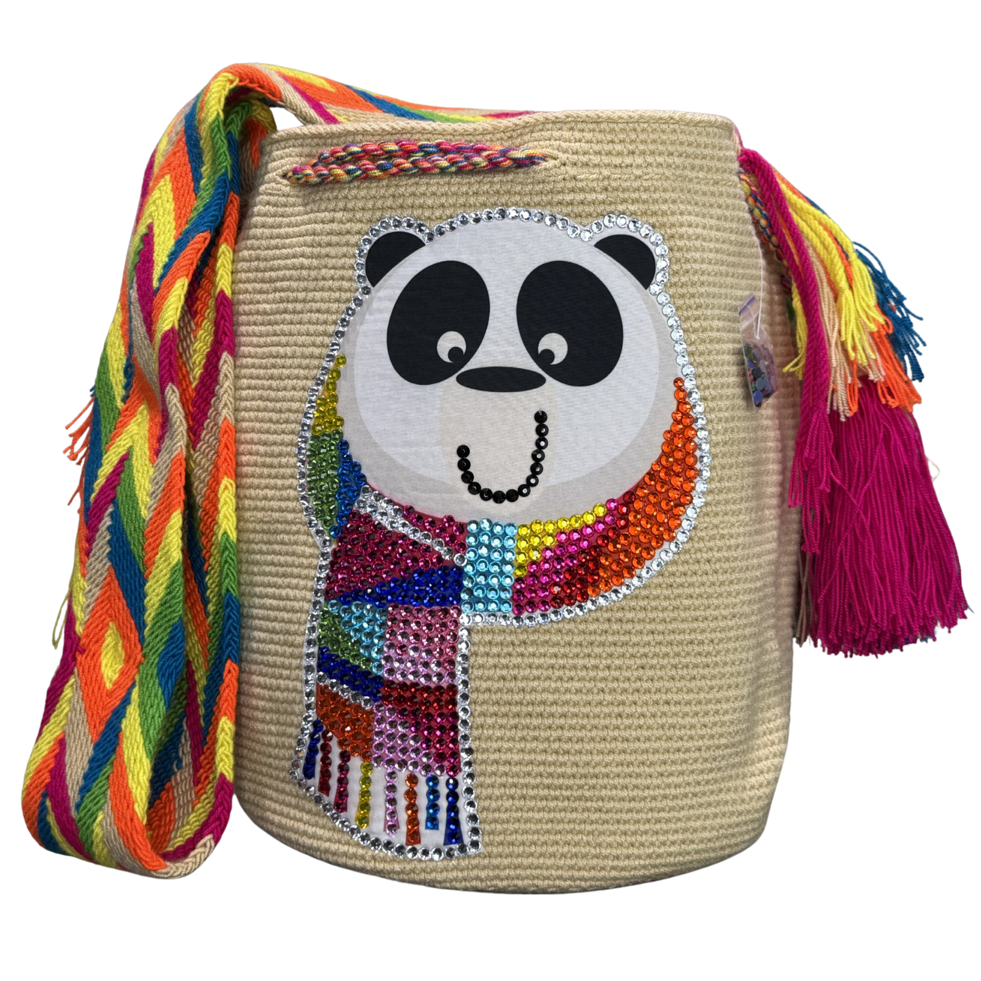 Handmade Wayuu Wildlife Collection Bag – Rhinestone Edition