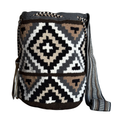 Handmade Wayuu Crossbody Bag – Earth Tone Geometric Design, Artisan Shoulder Bag
