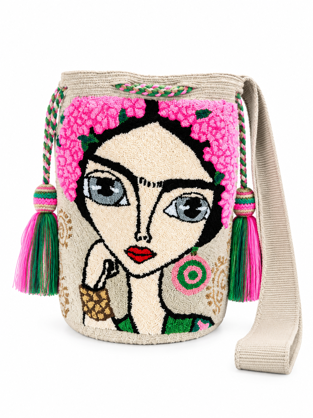 Frida Pink Garden Artisan Bucket Bag
