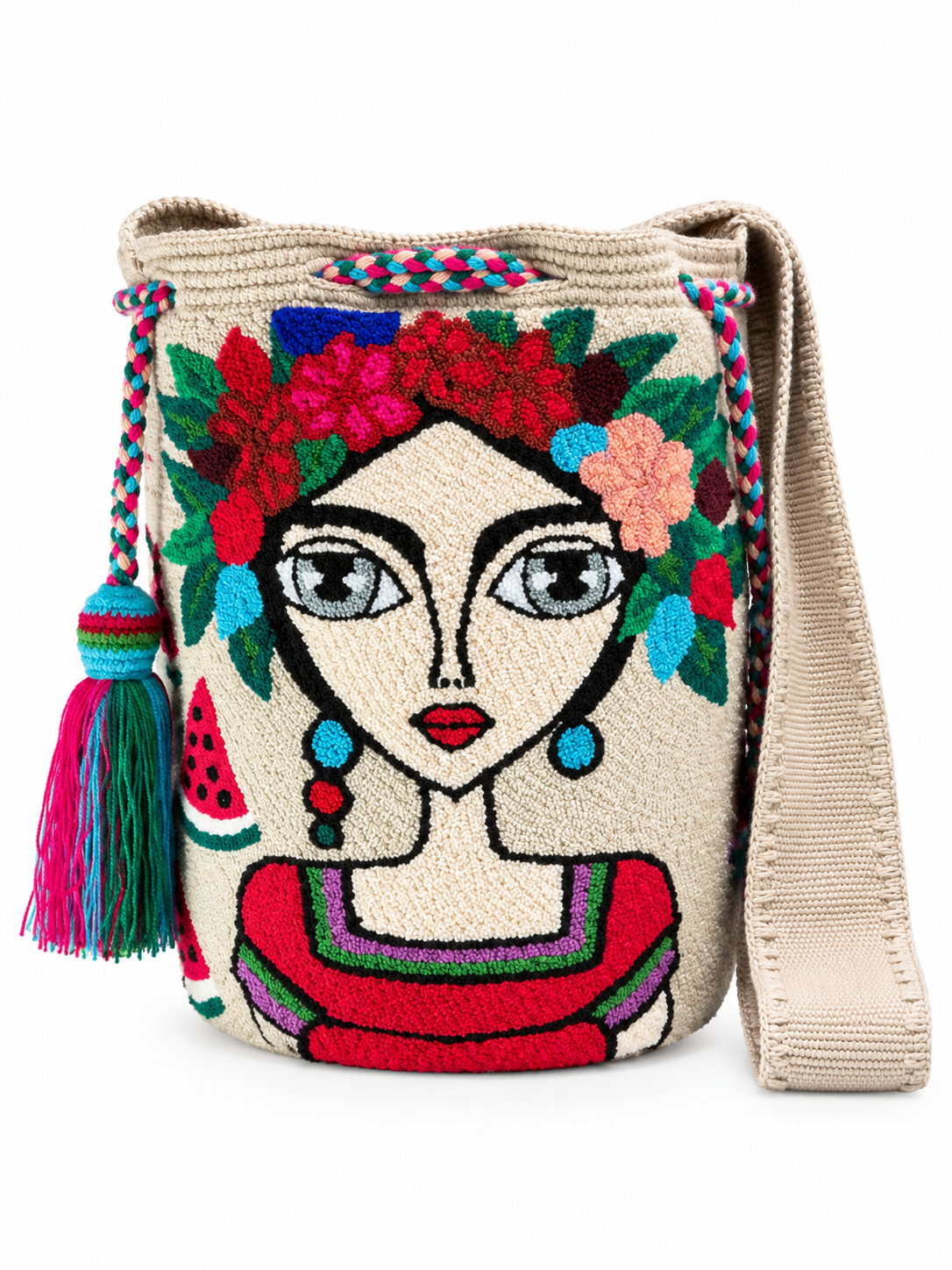 Frida Watermelon Garden Artisan Bucket Bag