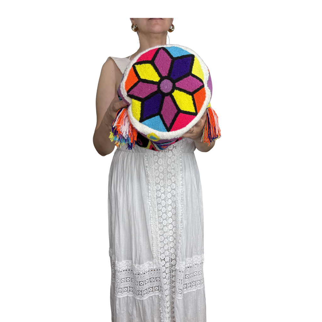 Tropical Reef Fish Handmade Wayuu Mochila Bag – Ocean-Inspired Artisan Crossbody Purse