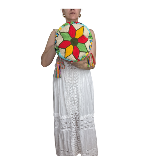 Butterfly Muse Handmade Wayuu Mochila Bag – Artisan Floral Portrait Crossbody Purse