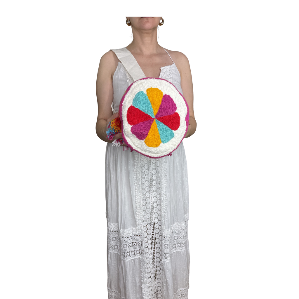 Tropical Reef Fish Handmade Wayuu Mochila Bag – Ocean-Inspired Artisan Crossbody Purse