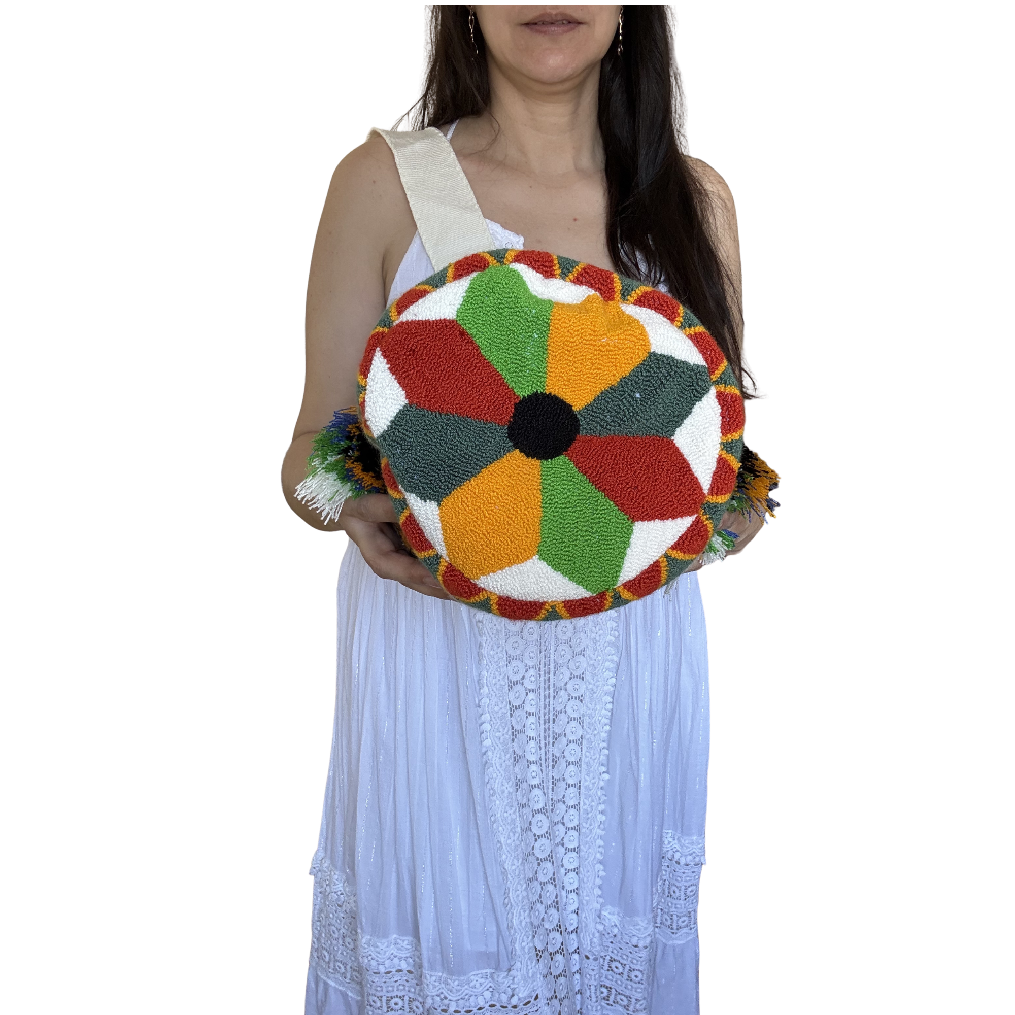 Handmade Monarch Butterfly Wayuu Bag – Sunflower Artisan Crochet Crossbody Mochila